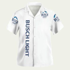 Busch Light Full White Hawaiian Shirt