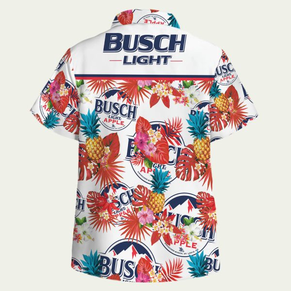 Busch Light White Tropical Hawaiian Shirt - Image 2