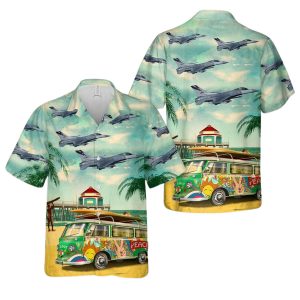 California Air National Guard 194Th Fighter Squadron General Dynamics Hawaiian Shirt