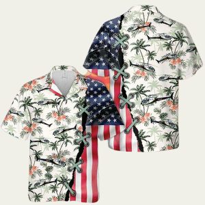 California Highway Patrol Airbus H125 Helicopter Us Army Flag Hawaiian Shirt