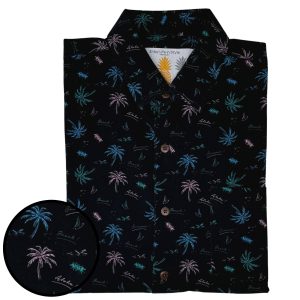 Men's Hawaiian Shirt - Club Tropical Print Polyester Casual Summer Shirt