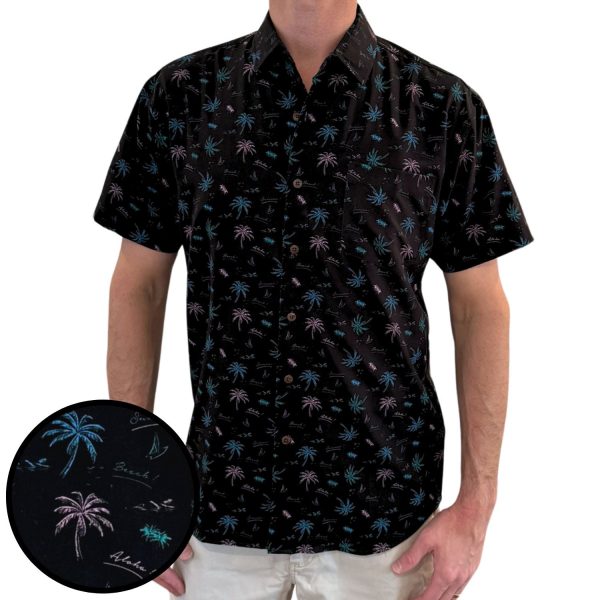 Men's Hawaiian Shirt - Club Tropical Print Polyester Casual Summer Shirt - Image 2