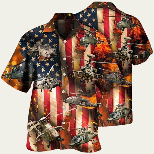 Combat Aircraft Us Army Style Hawaiian Shirt