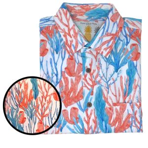 Men's Hawaiian Shirt - Cayman Islands Print Polyester Tropical Summer Shirt