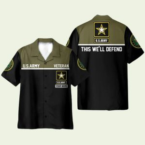 Personalized Us Army Veteran Hawaiian Shirt
