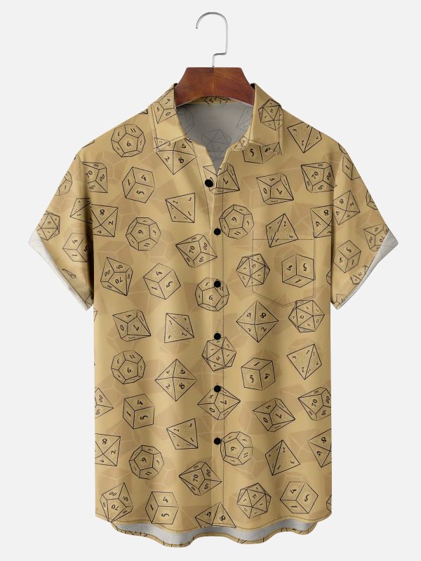 Men's Hawaiian Shirt - Assortment of Dice Print Polyester Fun Summer Shirt