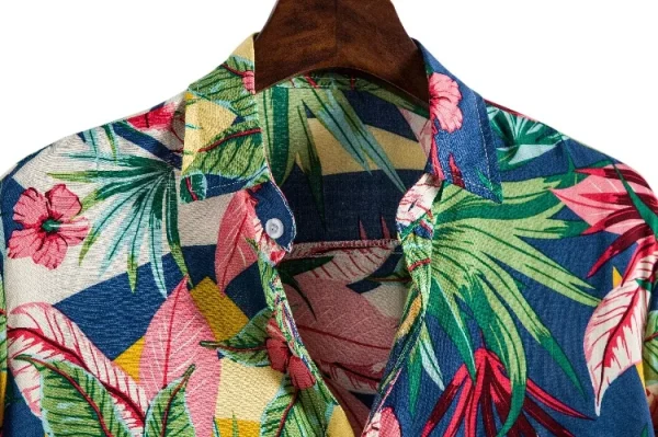 Tropical Hawaiian Shirt for Men with Colorful Floral Print - Summer Beach Shirt - Image 3