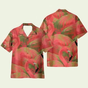 Flamingo Retro Pattern Hawaiian Shirt for Men - Vibrant Tropical Design & Classic Summer Vibes