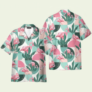 Flamingo Exotic Patchwork Patterns Hawaiian Shirt for Men - Vibrant Tropical Design & Bold Summer Style