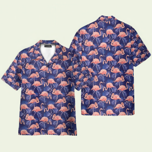 Flamingo Bird Tropical Flowers Hawaiian Shirt for Men - Bold Hibiscus Design & Summer Vibes, Perfect for Vacation