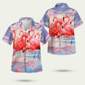 Flamingo Cloud Hawaiian Shirt for Men - Vibrant Flamingo Design & Tropical Summer Style, Perfect for Vacation