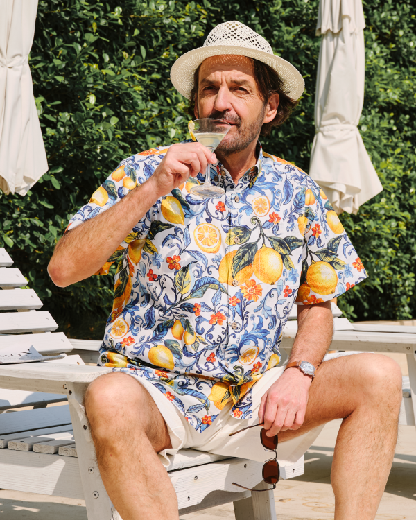 Blue Hawaiian Shirt for Men - Short Sleeve Button-down Shirt - Vintage Tropical Design for Men