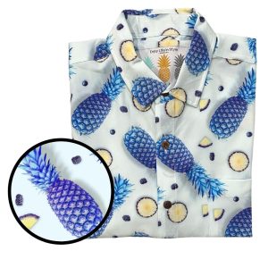 Men's Hawaiian Shirt - Disco Pineapples Print Polyester Casual Summer Shirt
