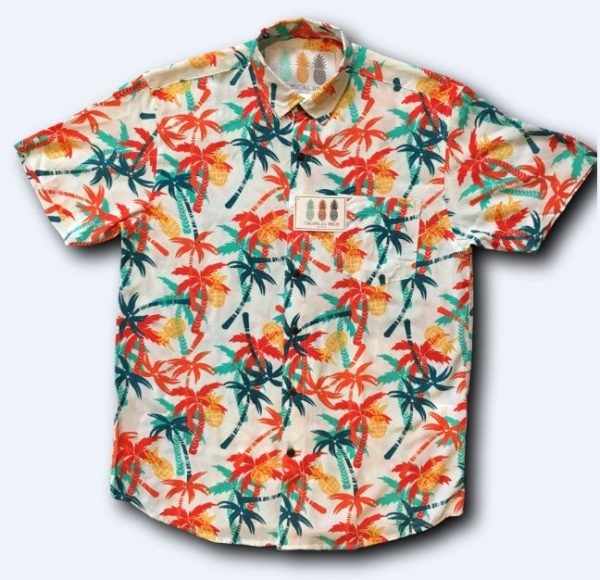Men's Hawaiian Shirt - Electric Palms Print Polyester Casual Summer Shirt - Image 2