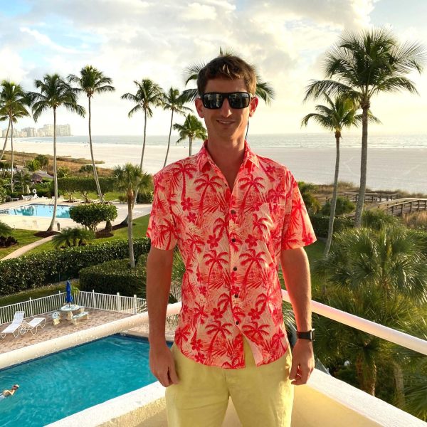 Men's Hawaiian Shirt - Fire Palms Print Polyester Tropical Summer Shirt - Image 3