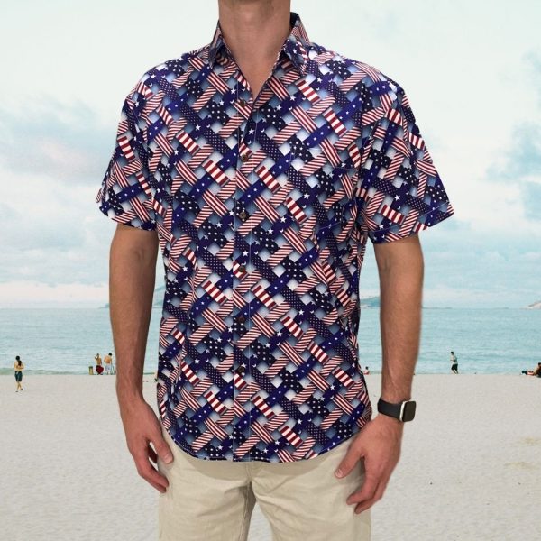 Men's Hawaiian Shirt - Freedom Friday Print Polyester Casual Summer Shirt - Image 2