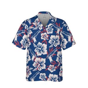 Gun Patriotic Red White Blue Hawaiian Shirt