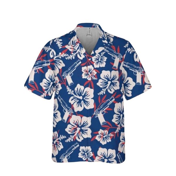 Gun Patriotic Red White Blue Hawaiian Shirt