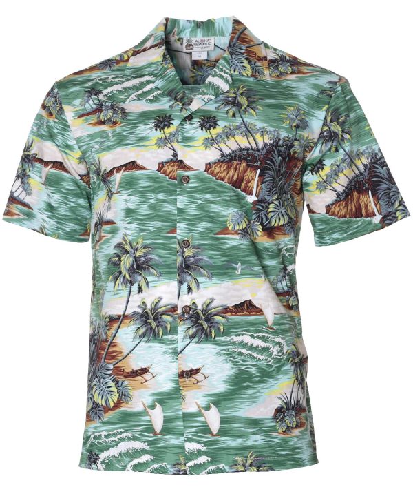 Men's Hawaiian Shirt - Sailing Aloha Polyester Print Casual Summer Shirt