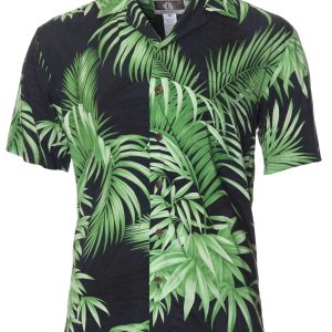 Men's Hawaiian Shirt - Areca Resort Palms Polyester Aloha Print Casual Shirt