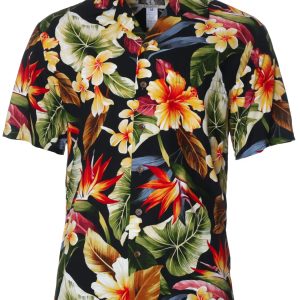Men's Hawaiian Shirt - Paradise Relax Fit Polyester Aloha Print Casual Summer Shirt