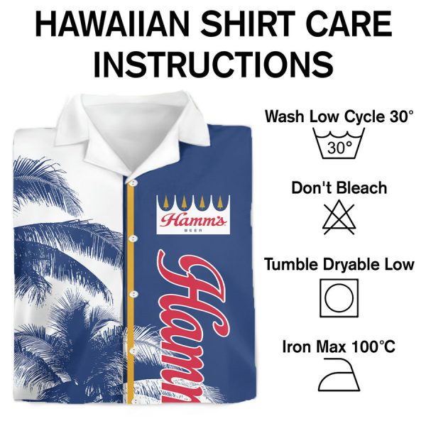 Hamms Beer Palm Tree Hawaiian Shirt - Image 3
