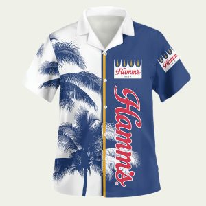 Hamms Beer Palm Tree Hawaiian Shirt