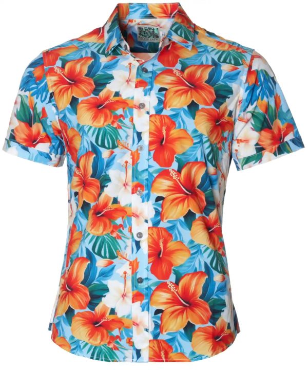 Men's Hawaiian Shirt - Tropical Wrinkle-Free Polyester Aloha Print Casual Summer Shirt