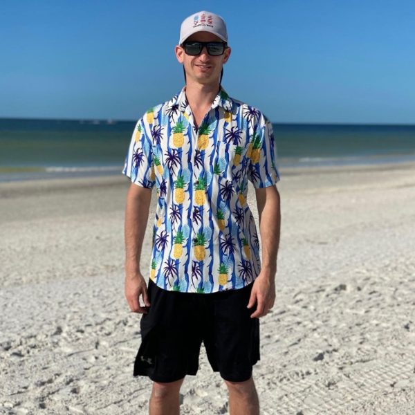 Men's Hawaiian Shirt - Jungle Pineapple Print Polyester Casual Summer Shirt - Image 2