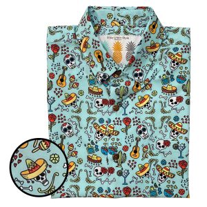 Men's Hawaiian Shirt - Mexican Fiesta Print Polyester Summer Shirt