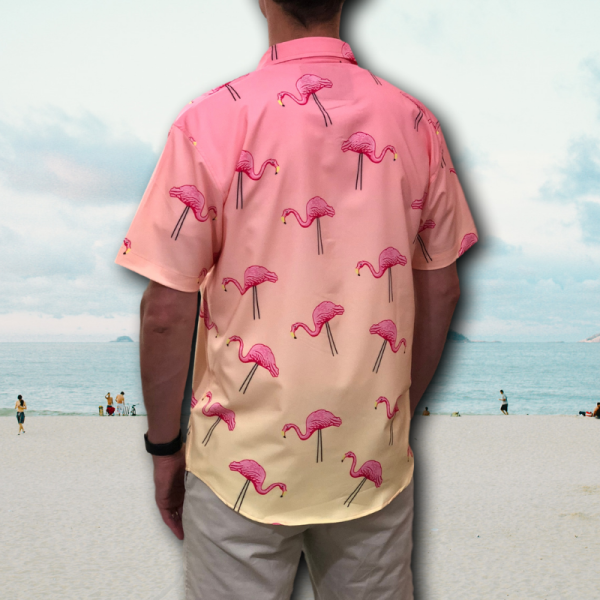Men's Hawaiian Shirt - NATURDAYS Party Time Print Polyester Casual Summer Shirt - Image 3