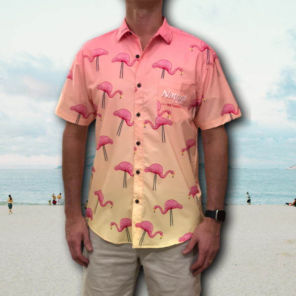 Men's Hawaiian Shirt - NATURDAYS Party Time Print Polyester Casual Summer Shirt - Image 2