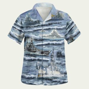 The Naval Battleships Of World War II US Navy Hawaiian Shirt