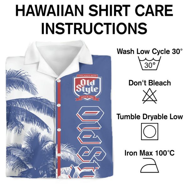 Old Style Beer Palm Tree Hawaiian Shirt - Image 3