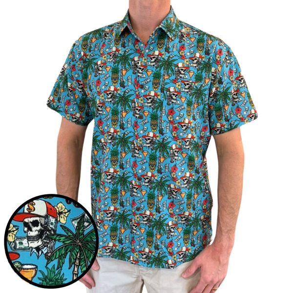 Men's Hawaiian Shirt - Pineapple Cash Print Polyester Tropical Summer Shirt - Image 2