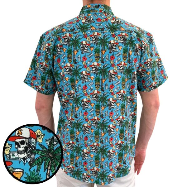 Men's Hawaiian Shirt - Pineapple Cash Print Polyester Tropical Summer Shirt - Image 3