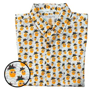 Men's Hawaiian Shirt - The Pineapple King Print Polyester Tropical Summer Shirt