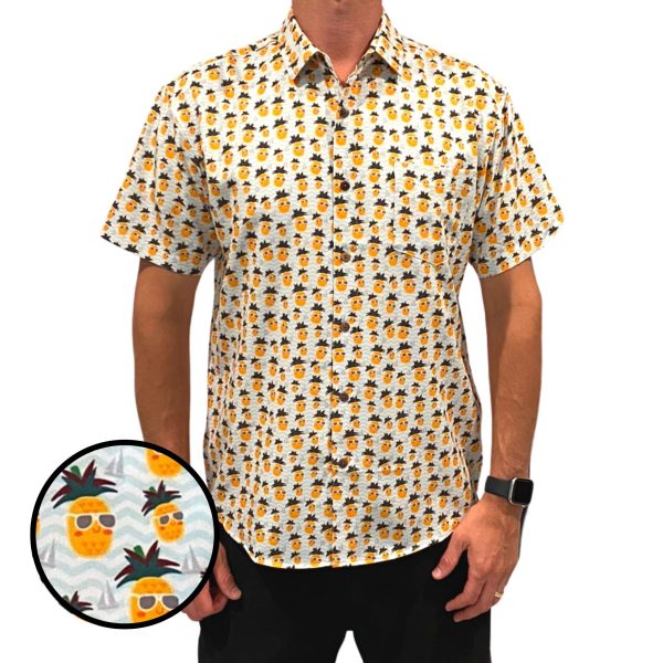 Men's Hawaiian Shirt - The Pineapple King Print Polyester Tropical Summer Shirt - Image 2