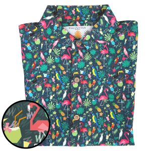 Men's Hawaiian Shirt - Poolside Chillin Print Polyester Summer Shirt