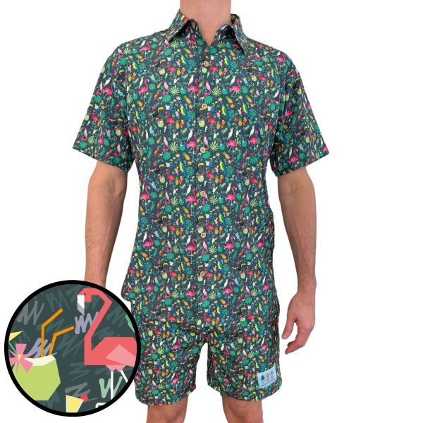 Men's Hawaiian Shirt - Poolside Chillin Print Polyester Summer Shirt - Image 3