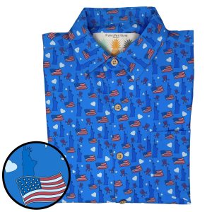Men's Hawaiian Shirt - Proud American Print Polyester Casual Summer Shirt