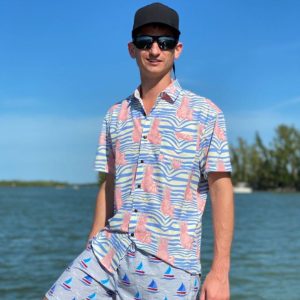 Men's Hawaiian Shirt - PURE Pineapple Print Polyester Summer Shirt