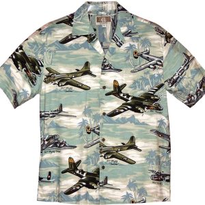 Men's Hawaiian Shirt - Fight or Flight Green Print Polyester Casual Summer Shirt