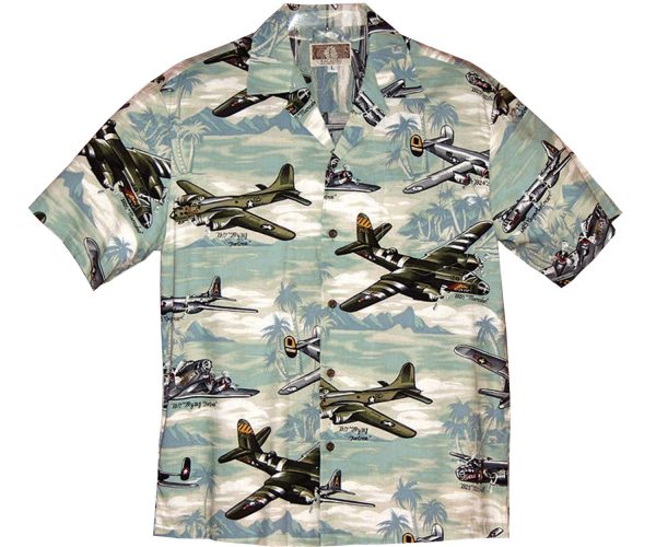 Men's Hawaiian Shirt - Fight or Flight Green Print Polyester Casual Summer Shirt
