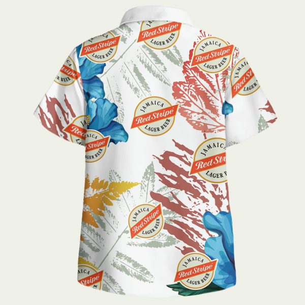 Red Stripe Beer Hawaiian Shirt - Image 2