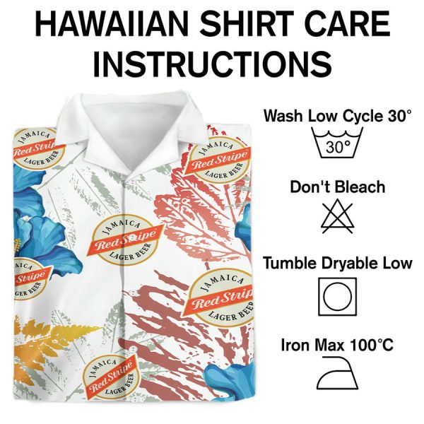Red Stripe Beer Hawaiian Shirt - Image 3