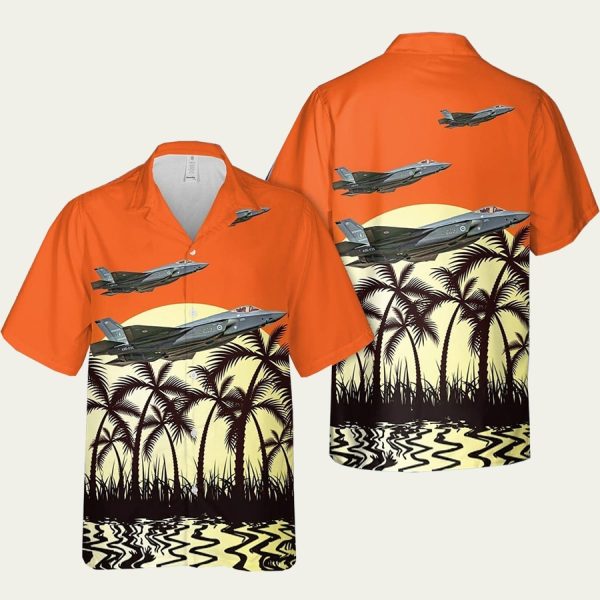 Royal Australian Air Force Lockheed Martin F35 Lightning Ii No 77 Squadron Raaf Hawaiian Shirt