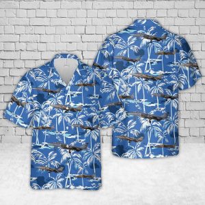 Royal Air Force Jaguar Hawaiian Shirt for Men - Military Aircraft Design & Tropical Paradise, Perfect for Aviation Fans