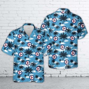 Royal Norwegian Air Force Roundel Hawaiian Shirt for Men - Military Emblem & Tropical Design, Perfect for Aviation Fans