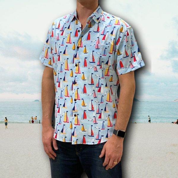 Men's Hawaiian Shirt - Sailin' Away Print Polyester Casual Summer Shirt - Image 2